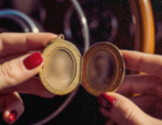 Custom Locket: Secret Chamber,  A heartbeat, a breath, a decision: to remember, not to return.